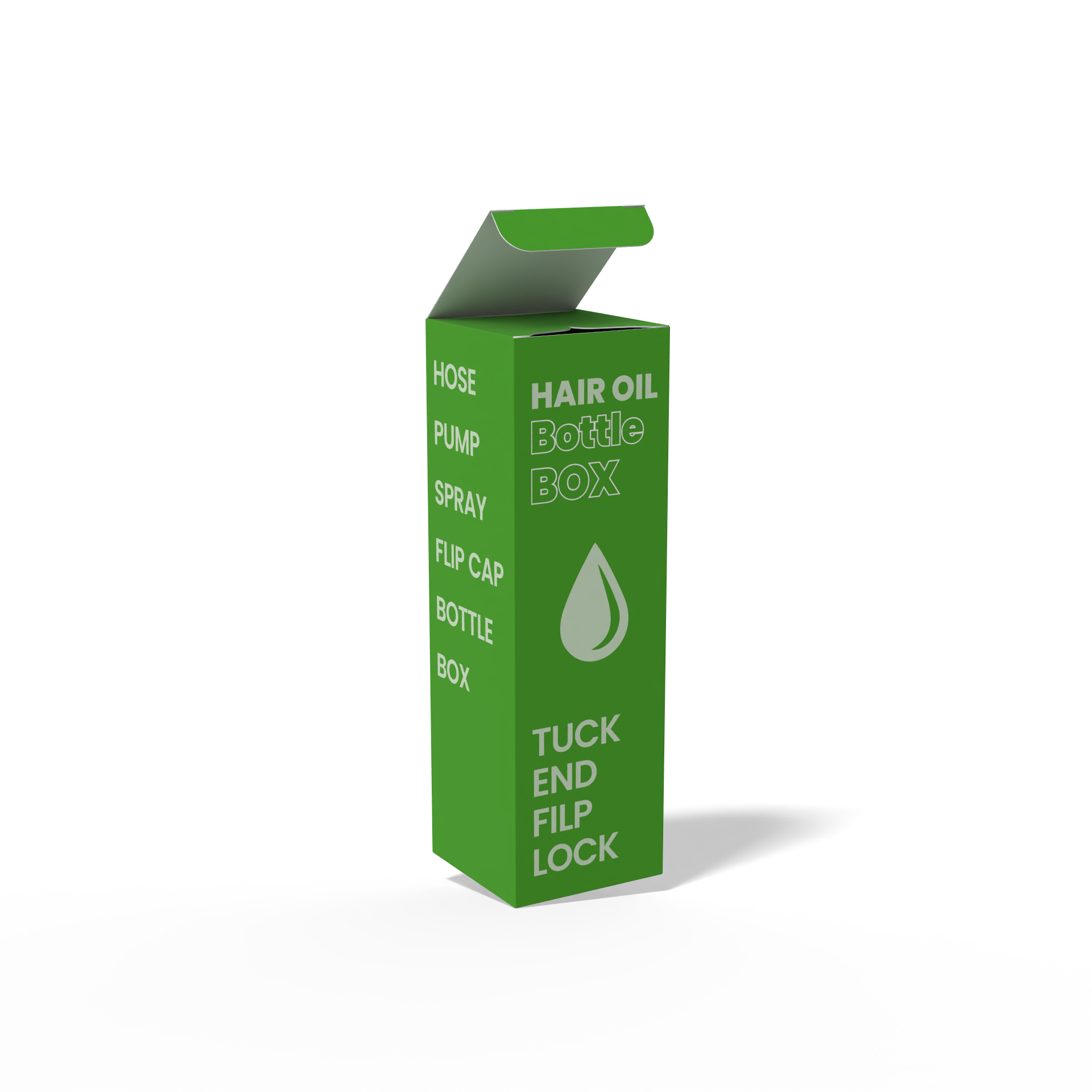 Hair Product Box with Tuck End Flip Lock
