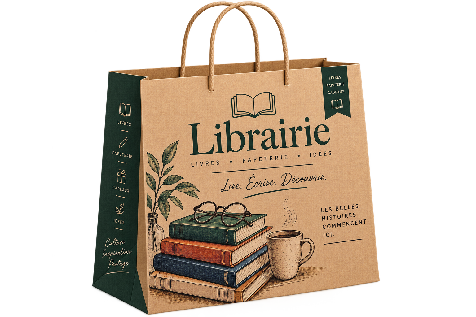 Kraft Paper Bag with Twisted Rope Handle