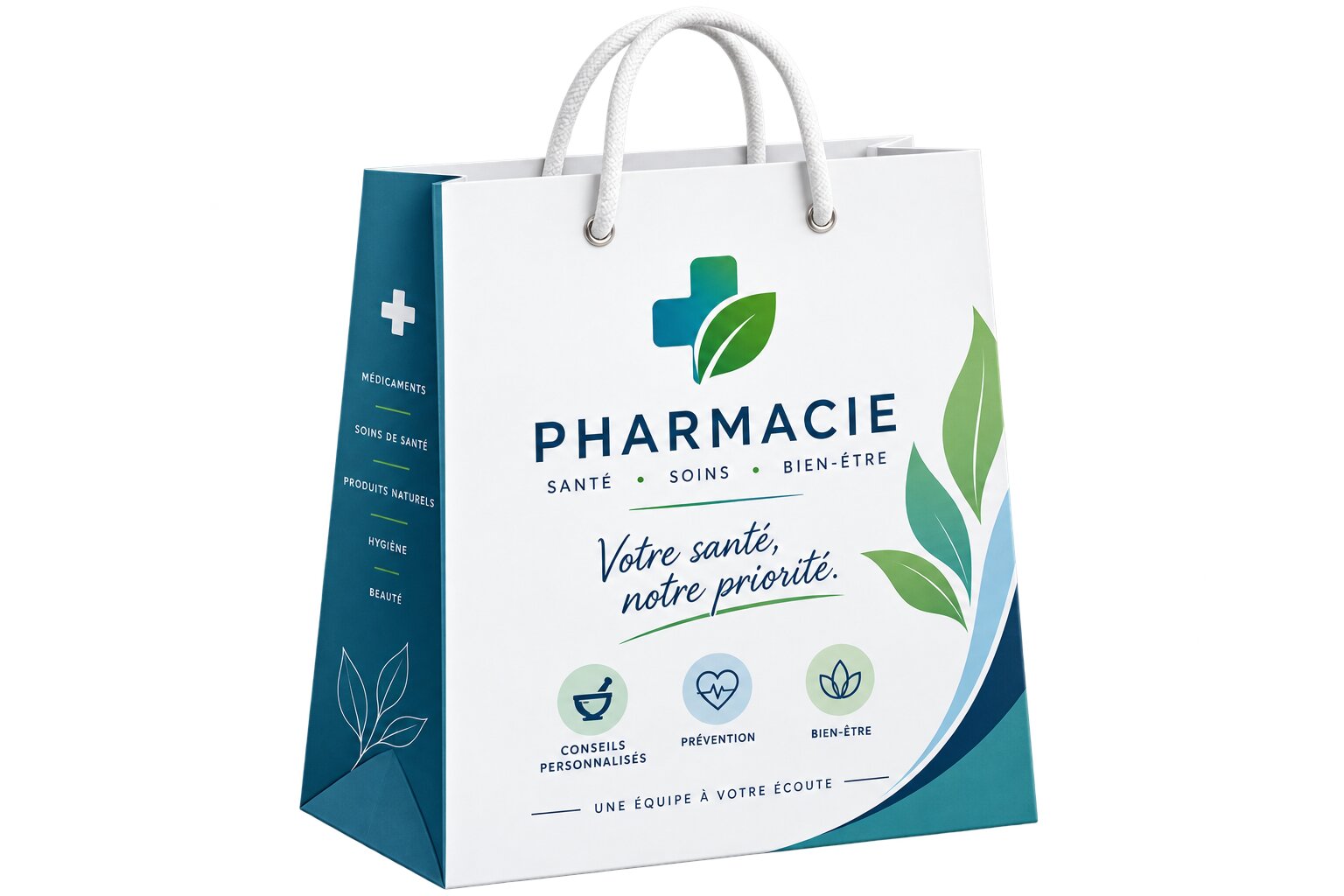 Pharmacy Paper Bag with Cotton Rope Handle