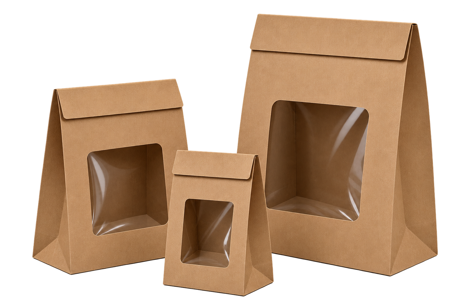 Plain Kraft Paper Bags with Window